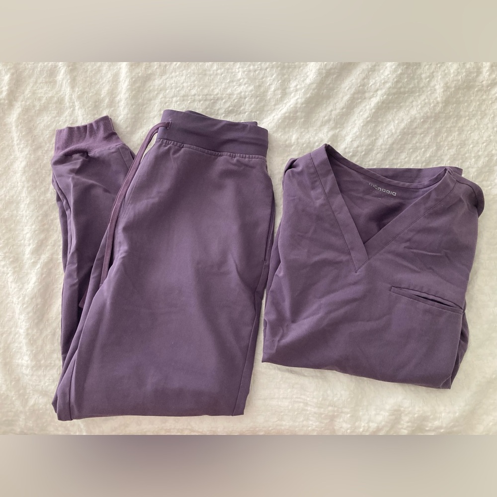 Purple Short Sleeve Top with matching bottoms